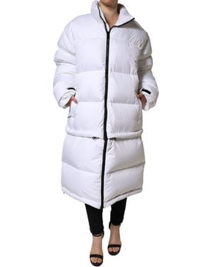 Dolce & Gabbana Puffer Quilted Full Zip Coat Jacket - White