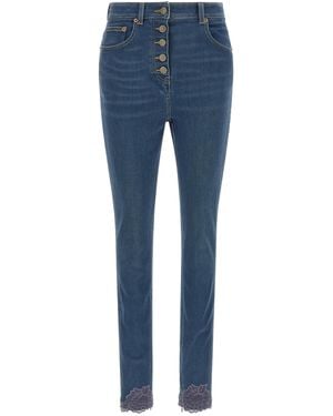 Valentino Garavani Lamb Fur High-Waisted Jean - Blue
