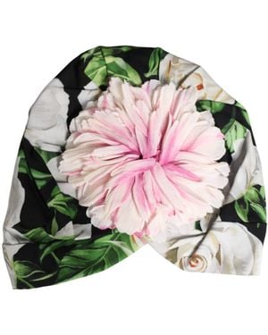 Dolce & Gabbana Floral Motif Turban Headwear Hat - Green