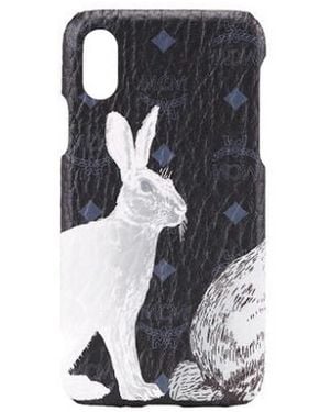 MCM Visetos Hide And Seek Bunny Iphone X Case - Black