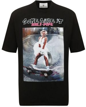 DIEGO VENTURINO Sleek Cotton T-Shirt With Signature Design - Black