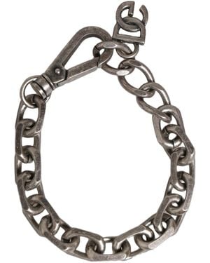 Dolce & Gabbana Tone Heavy Chain Link Signature Dg Logo Bracelet - Metallic