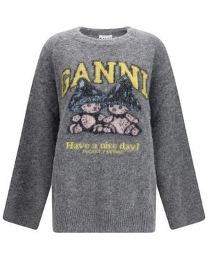Ganni Alpaca Vicugna Pacos Sweatshirt - Gray