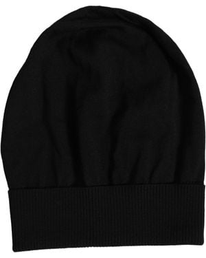 Dolce & Gabbana Wool Knitted Winter Beanie Capello One Hat - Black