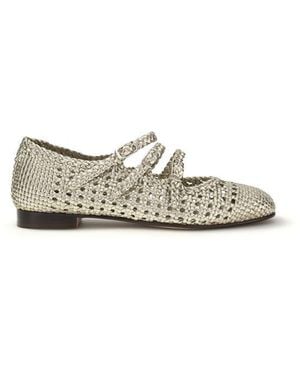 CAREL PARIS Calf Leather Bos Taurus Ballet Flats - Metallic