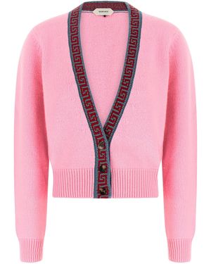 Versace Wool And Cashmere Cardigan - Pink
