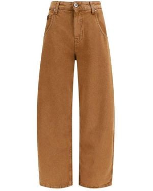 Jacob Cohen Brown Cotton Relaxed Fit Jeans
