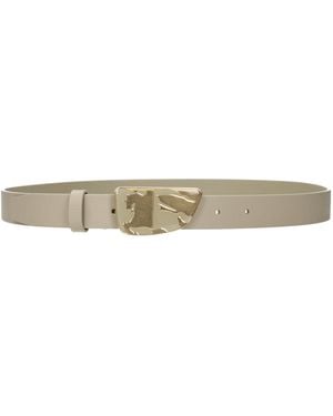 Burberry Leather Regular Belt - Natural