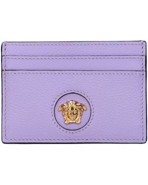 Versace Leather Cardholder - Purple