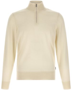 BOSS Virgin Wool Cardigan - White