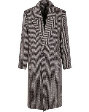 Emporio Armani Herringbone Coat - Gray
