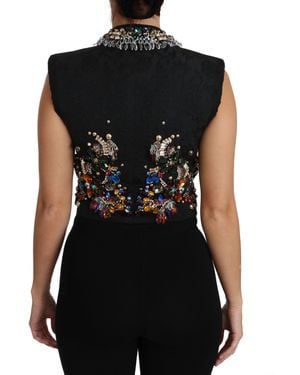 Dolce & Gabbana Crystal Sicily Vest Waistcoat Clothing - Black