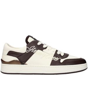 Jimmy Choo Leather Low Top Sneakers - Natural