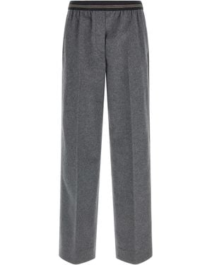 Miu Miu Virgin Wool Casual Pants - Gray