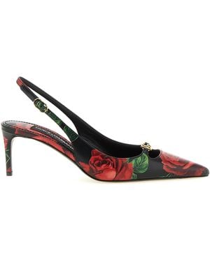 Dolce & Gabbana Calfskin Mid Heel Pumps - White