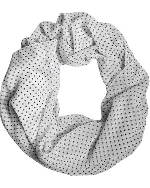 Dolce & Gabbana Polka Dots Polyester Wrap Shawl Scarf - Gray