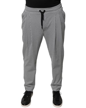 Dolce & Gabbana Houndstooth Skinny Dress Trousers - Grey
