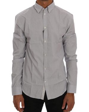 Frankie Morello Chic Checkered Casual Shirt - Gray