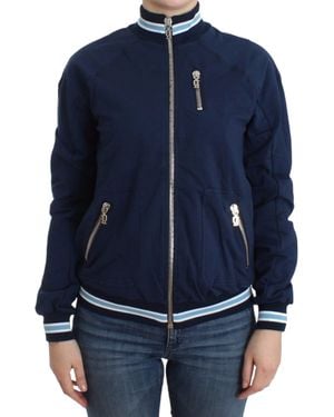 John Galliano Zip Cotton Cardigan - Blue