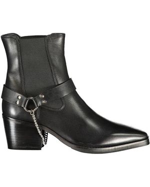CafeNoir Leather Ankle Boot - Black