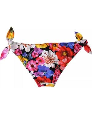 Dolce & Gabbana Floral Print Swimsuit Bikini Bottom Swimwear Nylon Elastane Clothing - Blue