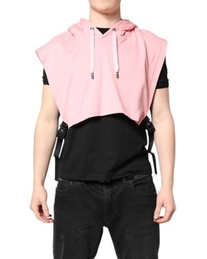 Dolce & Gabbana Cotton Hooded Sportswear Vest Jumper - Pink