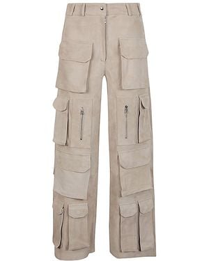 Fermas.club Suede Cargo Pants - Natural