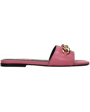 Versace Leather Slippers - Pink