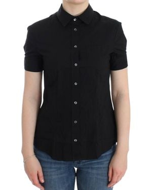John Galliano Cotton Shirt Top - Black