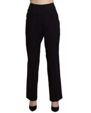 Bencivenga High Waist Straight Dress Trouser Pants - Black
