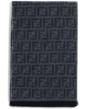 Fendi Fleece Wool Scarf - Blue