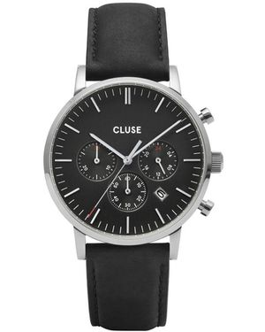 Cluse Leather Watch - Black