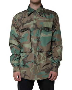 Dolce & Gabbana Camouflage Button Down Shirt - Green