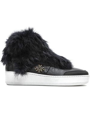 MR & MRS Blue Leather Sneaker - Black