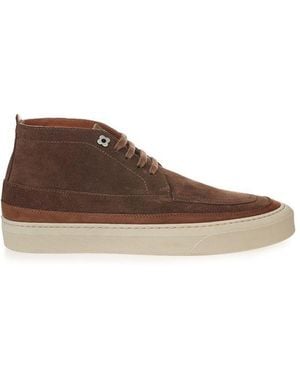 Lardini Suede Leather Athletic Sneakers - Brown