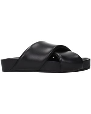 Jil Sander Leather Slippers - Black