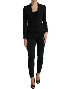 Dolce & Gabbana Wool Single Breasted Blazer Coat Jacket - Black