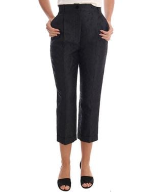 Dolce & Gabbana Floral Brocade Capri Trousers - Black