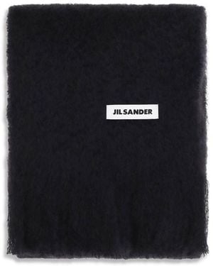 Jil Sander Black Wool Oves Aries Scarf