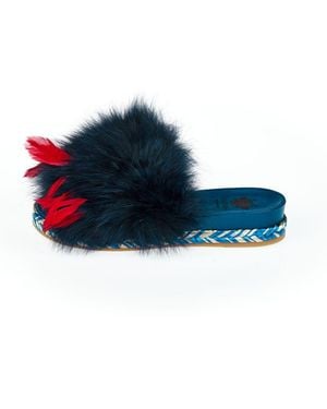 MR & MRS Blue Lamb Leather Sandal