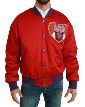 Dolce & Gabbana Year Of The Pig Bomber Jacket - Red