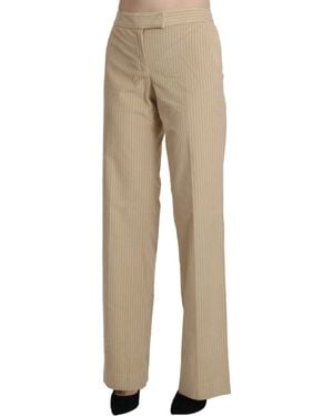 Ermanno Scervino High Waist Flared Wide Leg Trouser Pants - Natural