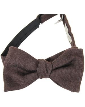 Bottega Veneta Silk Cashmere Bow Tie - Brown