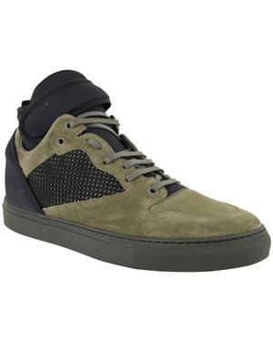Balenciaga High Top Suede Leather Sneakers - Green