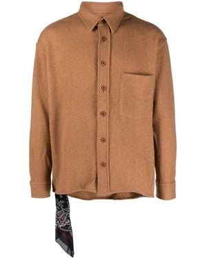 Destin Andrea Scarf-Detail Felted Shirt - Brown