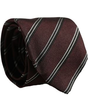 Dolce & Gabbana Stripes Silk Adjustable Neckmen's Accessory Tie - Black
