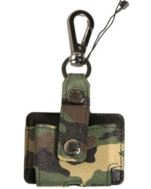 Dolce & Gabbana Camouflage Leather Metal Airpods Case - Multicolour