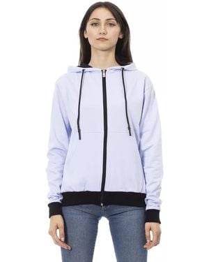 Baldinini Cotton Sweater With Adjustable Hood - White