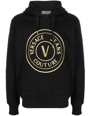 Versace Jeans Couture Chic Hooded Sweatshirt - Black