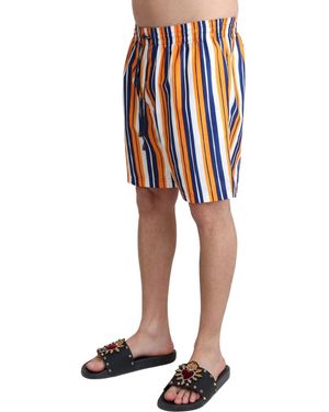 Dolce & Gabbana Multicolour Striped Beachwear Swimshorts
